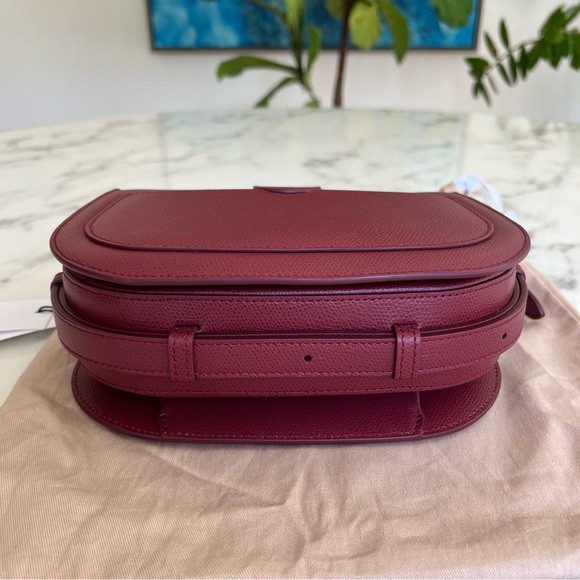 NWT Senreve Cadence Crossbody Italian Pebbled Leather Merlot Burgundy Red Gold - Picture 6 of 16